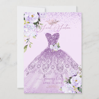 Invitation Robe de soirée pailletée lilas poussiéreux violet 