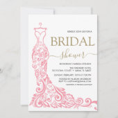 Invitation Robe de soirée rose blush pour mariage (Devant)