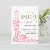 Invitation Robe de soirée rose blush pour mariage (Debout devant)