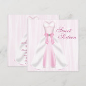 Invitation Robe de soirée rose Robe de soirée rose pour fête (Devant / Derrière)