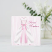 Invitation Robe de soirée rose Robe de soirée rose pour fête (Debout devant)