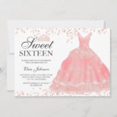 Invitation Robe de tiare blush parties scintillant or rose Sw (Devant)