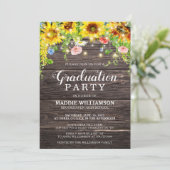 Invitation Robe de tournesol rustique Lumières Graduation (Debout devant)