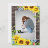 Invitation Robe de tournesol rustique Lumières Graduation (Dos)