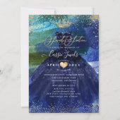 Invitation Robe de watercolor turquoise bleu marine pour Swee (Dos)