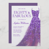 Invitation Robe d'Éperche pourpre Magnifique fête de 80e anni (Devant / Derrière)