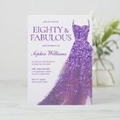 Invitation Robe d'Éperche pourpre Magnifique fête de 80e anni (Debout devant)