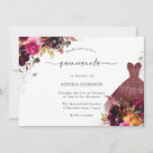 Invitation Robe d'étincelle de Bourgogne Quinceanera (Devant)