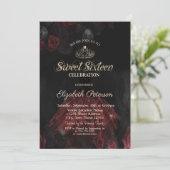 Invitation Robe, Diadème, Roses Rouges Sweet 16 (Debout devant)