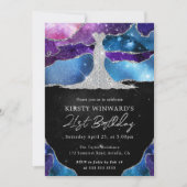 Invitation Robe Diamant et Galaxie Agate 21e Anniversaire (Devant)