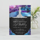 Invitation Robe Diamant et Galaxie Agate 21e Anniversaire (Debout devant)