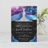Invitation Robe Diamant et Galaxie Agate Sweet 16 (Debout devant)