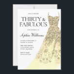 Invitation Robe d'or 30e fête d'anniversaire<br><div class="desc">Gold Dress 30th Birthday Party Invitation Variations à l'invitation et articles correspondants dans notre magasin</div>