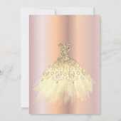 Invitation Robe d'or chic, Gold Rose 50e fête d'anniversaire (Dos)