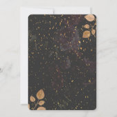 Invitation Robe d'or, Confetti Rose foncé Fête des mariées (Dos)