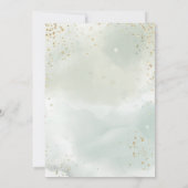 Invitation Robe d'or, Diamants Aquarelle Vert Quinceañera (Dos)