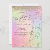 Invitation Robe d'or, Diamants Holographique Fête des mariées (Devant)