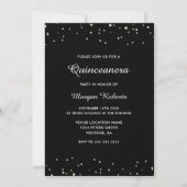 Invitation Robe d'or et Quinceanera noire 15ème anniversaire  (Dos)