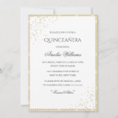 Invitation Robe d'or étincelle 15e Quinceanera (Dos)