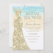 Invitation Robe d'or Fête des mariées de plage (Devant)