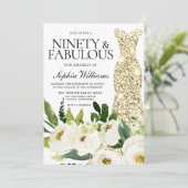Invitation Robe d'or Ninety et fabuleux 90e anniversaire (Debout devant)