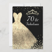 Invitation Robe d'or & Noir 70 & Fabuleux 70e anniversaire (Devant)