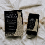 Invitation Robe d'or noire femmes 30e fête d'anniversaire<br><div class="desc">Robe d'or noire Fête de 30e anniversaire - 30 et des variantes fabuleuses à l'invitation et les articles correspondants dans notre magasin</div>