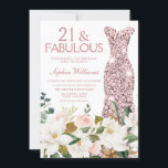 Invitation Robe d'or rose Blush Blanc 21e fête d'anniversaire<br><div class="desc">Robe rose d'or Blush blanc 21e anniversaire Invitation Voir la collection correspondante dans Niche et Nest Store Merci beaucoup</div>