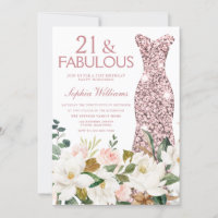 Robe d'or rose Blush Blanc 21e fête d'anniversaire
