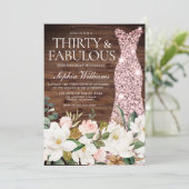 Invitation Robe d'or rose Blush Blanc Rustique 30e anniversai (Debout devant)