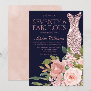 Invitation Robe d'or rose Blush Rose & Marine 70e anniversair