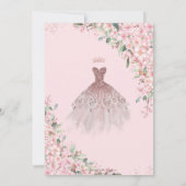 Invitation Robe d'or Rose en fleurs de cerisier Gown Quinceañ (Dos)