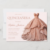 Invitation Robe d'or Rose enchantée Gown Quinceanera (Devant)