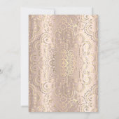 Invitation Robe d'or Rose or, Gold Mandala 50e anniversaire (Dos)