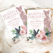 Invitation Robe d'or Rose rose pâle 70e anniversaire