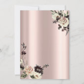 Invitation Robe d'or, Roses de cadre, Diamonds Rose Or (Dos)