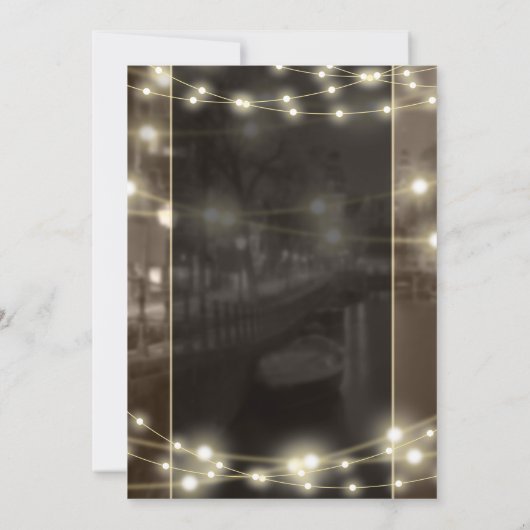 Invitation Robe d'or String lumières 18e anniversaire (Dos)