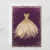 Invitation Robe d'or Tiara, Diamonds Violet Quinceañera (Dos)