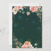 Invitation Robe d'or vert Tiara, Diamonds Roses Quinceañera (Dos)