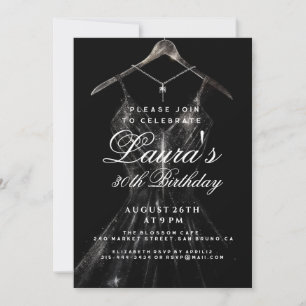 Invitation Robe dorée brillante arrière - plan noir fête d'an