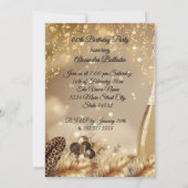 Invitation Robe dorée léopard anniversaire fabuleux champagne (Dos)