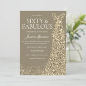 Invitation Robe dorée Soixante & Incroyable 60e anniversaire (Debout devant)