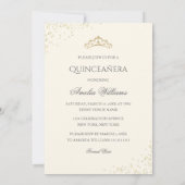 Invitation Robe dorée Sparkle 15e Quinceanera (Dos)