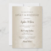 Invitation Robe dorée verte étincelante Douce 16 ans (Dos)