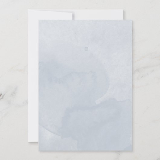 Invitation Robe Douce 16 Aquarelle Bleue Fleurs (Dos)