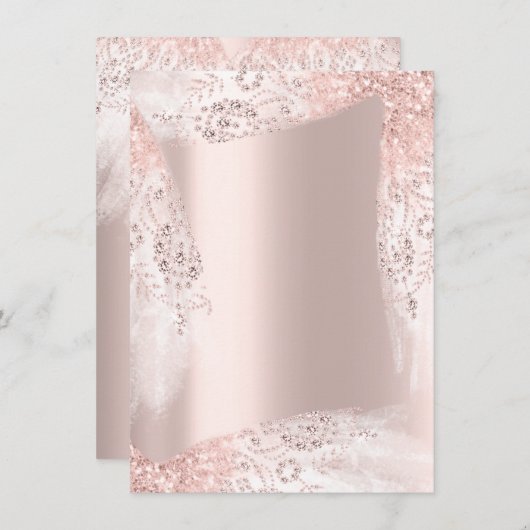 Invitation Robe douce 16e Fête des mariées Rose Blush (Devant / Derrière)