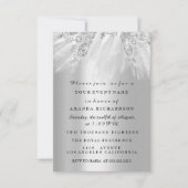 Invitation Robe Douce nuptiale 16e 15e Mariage gris argent (Devant)