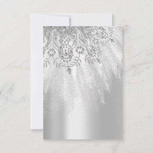 Invitation Robe Douce nuptiale 16e 15e Mariage gris argent (Dos)