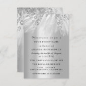 Invitation Robe Douce nuptiale 16e 15e Mariage gris argent (Devant / Derrière)