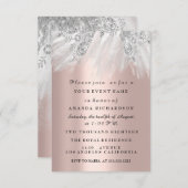 Invitation Robe Douce nuptiale 16e 15e Rose Argent Blush Gra (Devant / Derrière)